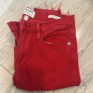Frame Denim Le High Skinny Women's Red Jeans Size 25